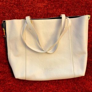 White tote bag. Laundry by Shelli Segal